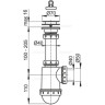 Сифон ALCAPLAST A441P-DN50/40 для мойки, c нержавеющей решеткой Ø70 A441-DN50/40